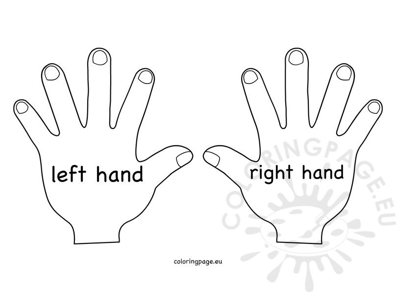 Right hand left hand Children s printable activities Coloring Page