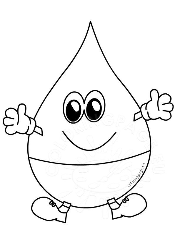 World Water Day 22 March coloring page Water drop | Coloring Page