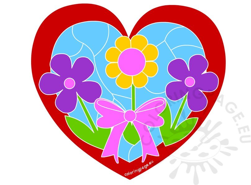card flowers heart