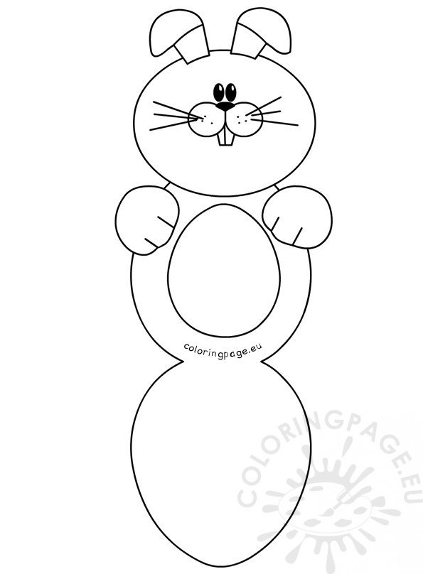 Template Easter Bunny Card Pictures Coloring Page