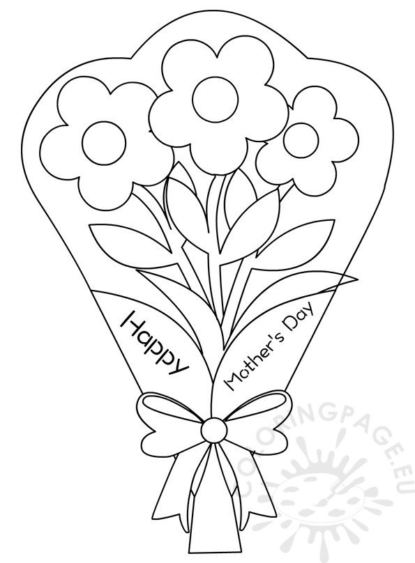 Flowers bouquet Coloring Pages Mother's Day | Coloring Page
