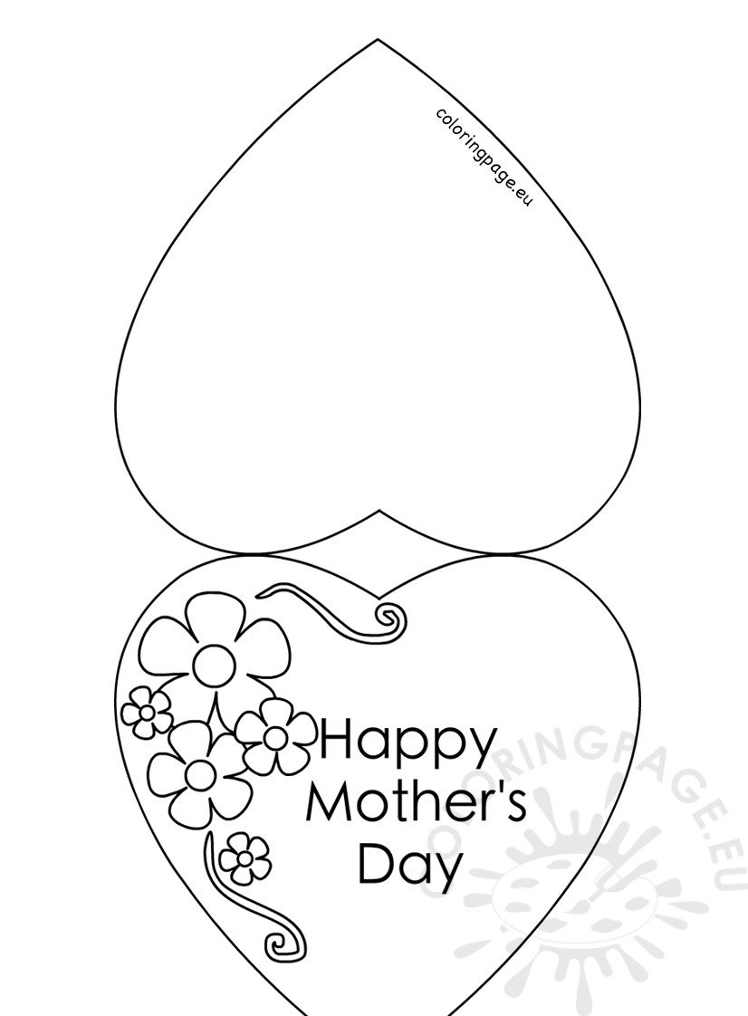 Big heart with flowers Mother's Day | Coloring Page