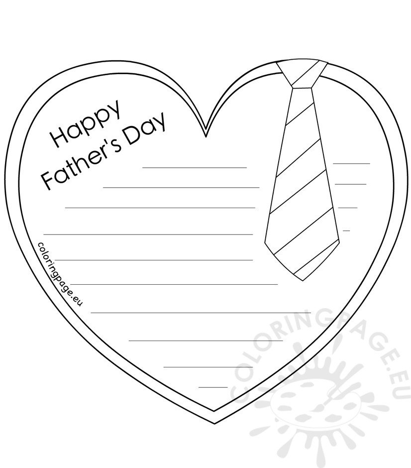 Father's Day letter template Coloring Page