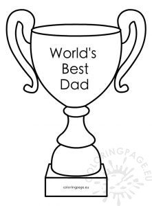 World's Best Dad Award Trophy | Coloring Page