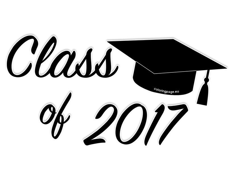 Black Class of 2017 Graduation Clip Art