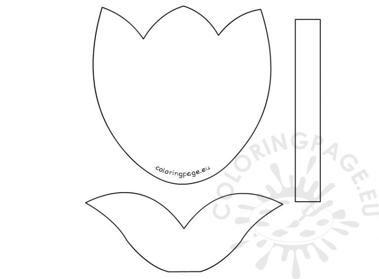 Paper Tulip Template Printable Coloring Page