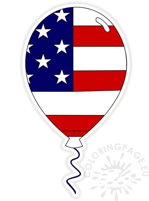 American flag balloon clipart – Coloring Page