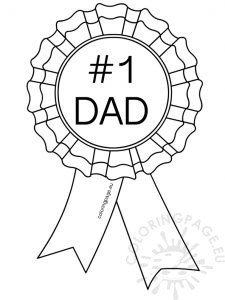 number 1 dad rosette coloring page