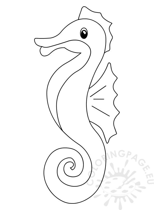 seahorse drawing outline