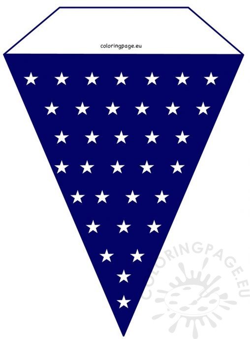 DIY Stars 4th July Pennant Banner Coloring Page