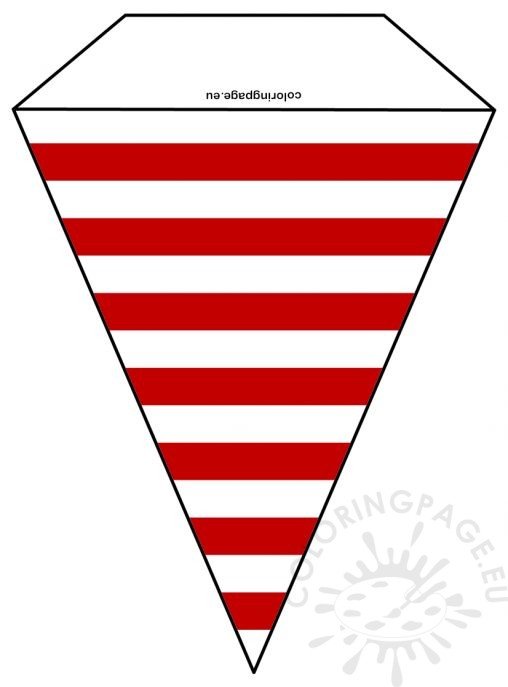Red and white stripe 4th of July Pennant Banner Coloring Page