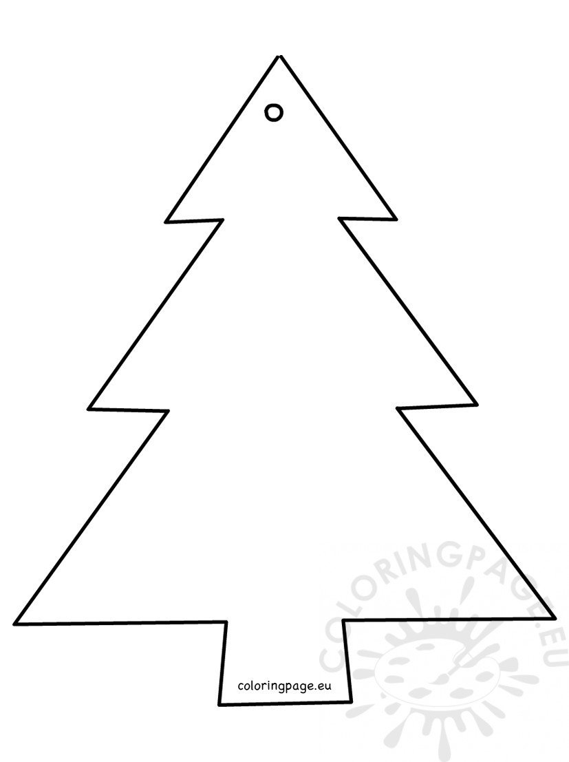 Christmas Tree Shape cut out Coloring Page