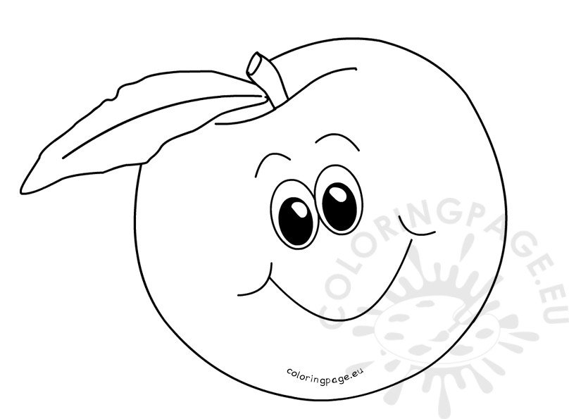 Download Peach fruit outline vector - Coloring Page
