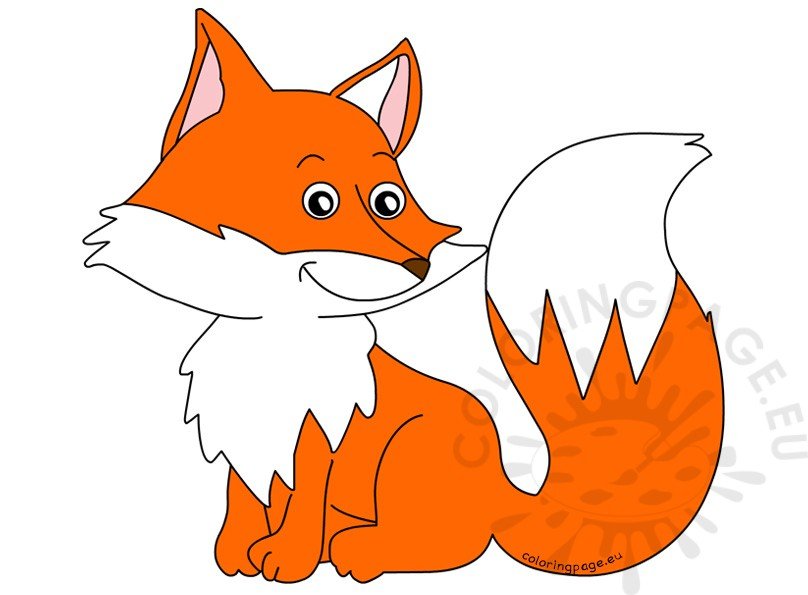 Download Red Fox Cartoon Illustration - Coloring Page