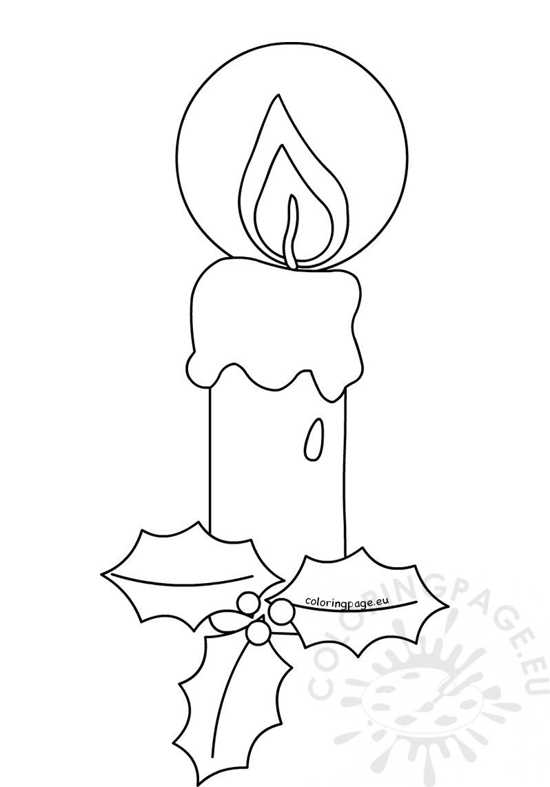 Candle Coloring Pages for Christmas