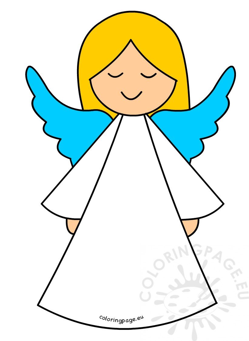 White angel cartoon – Coloring Page