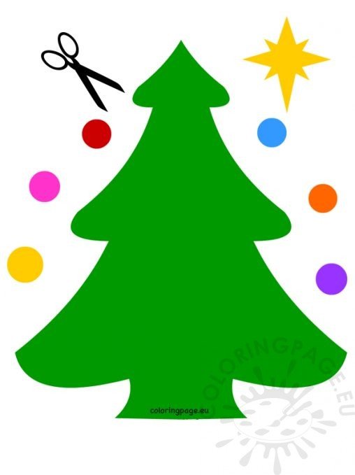 Christmas tree Cutouts for kids – Coloring Page