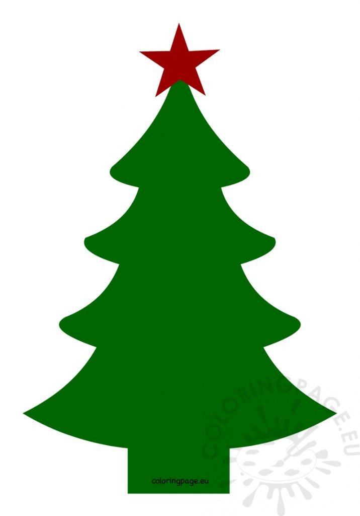 Christmas tree with a fivepointed star Coloring Page