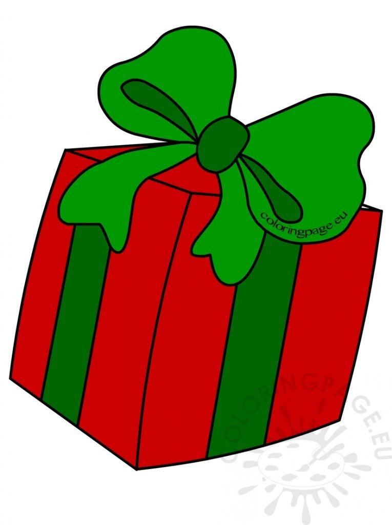 Gift box with bow image | Coloring Page