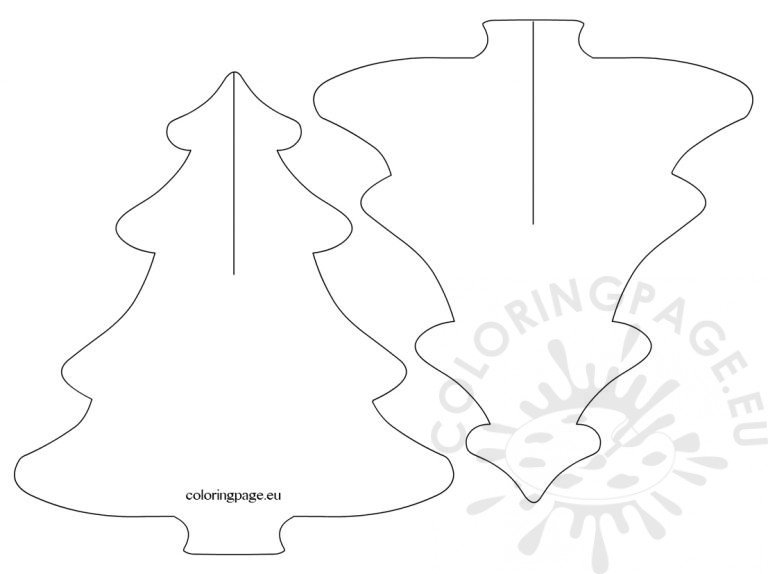 3d christmas tree templates | Coloring Page