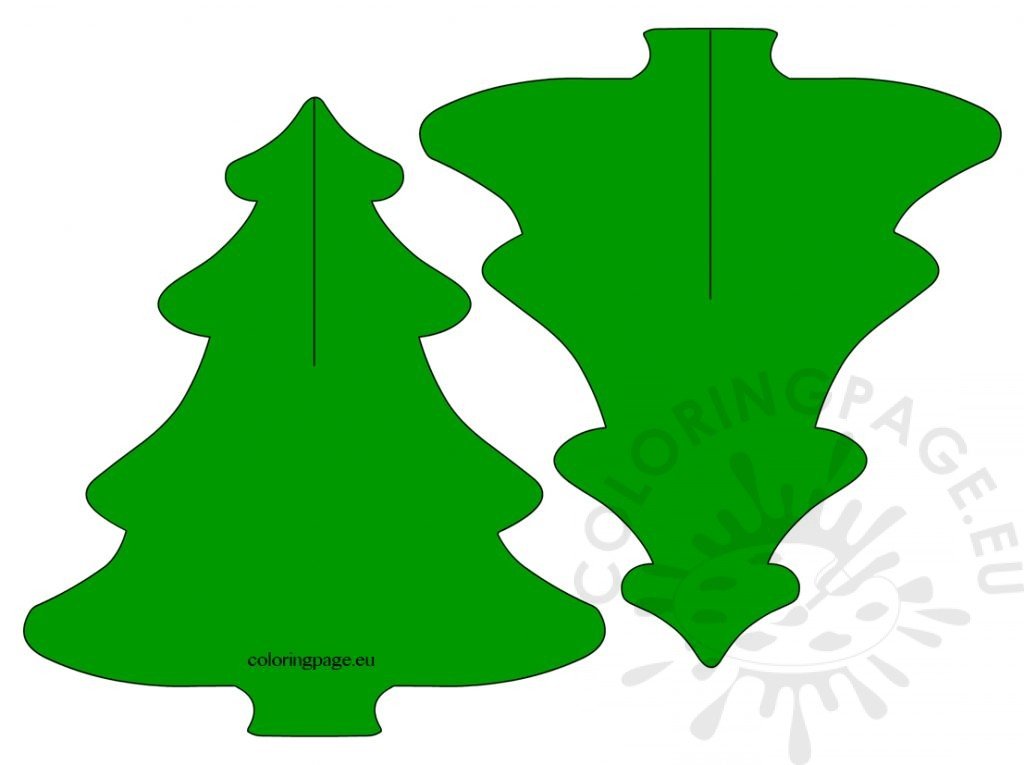 3D Pine Tree Paper Craft for kids | Coloring Page