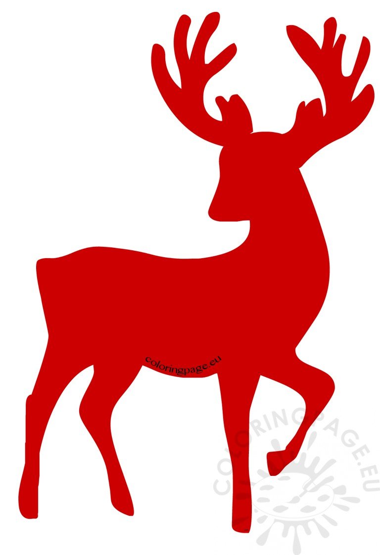 Red reindeer silhouette Vector – Coloring Page