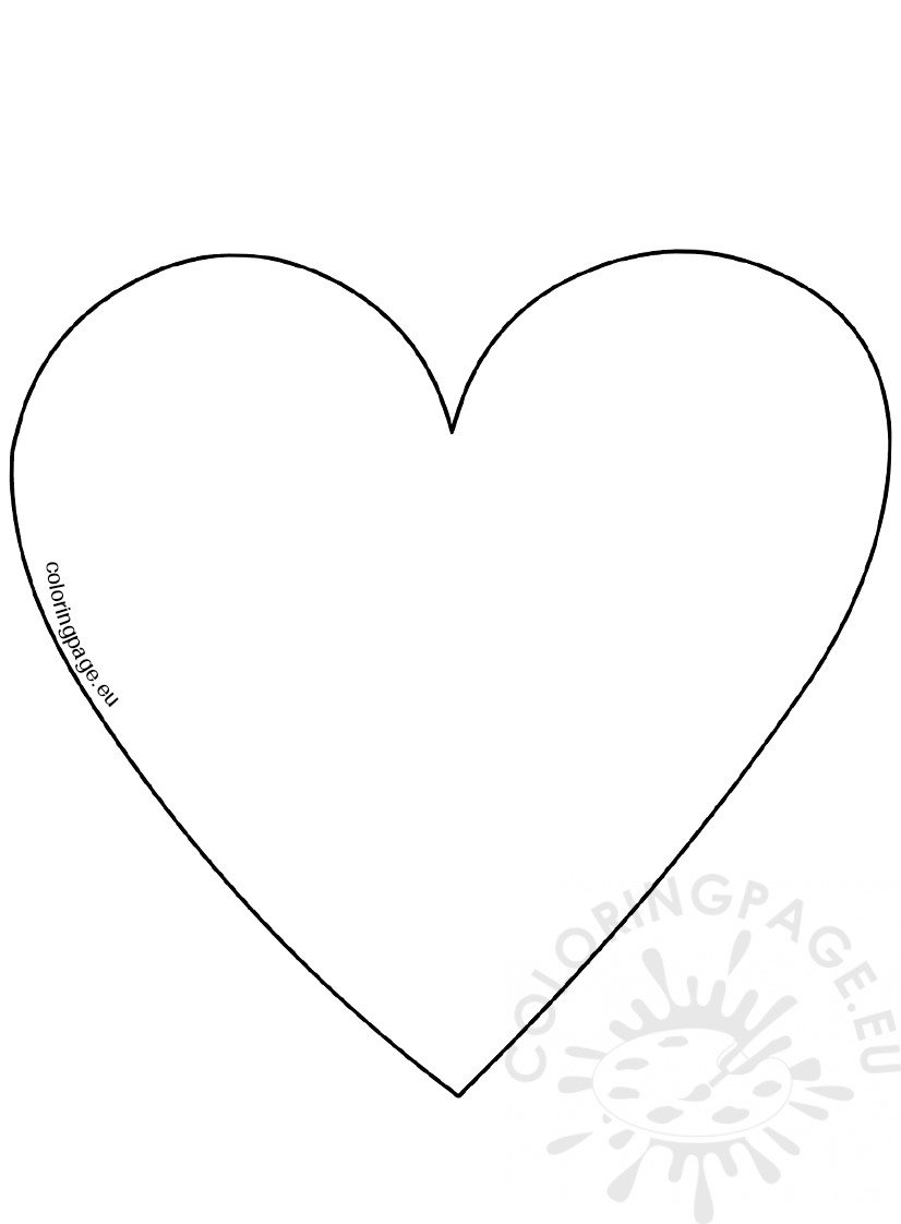 Big Heart Template Image Coloring Page