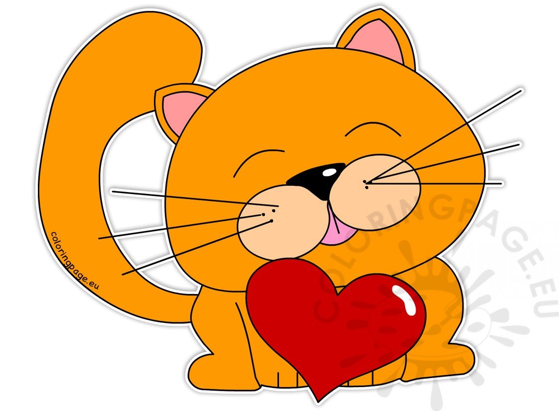 cat heart valentine