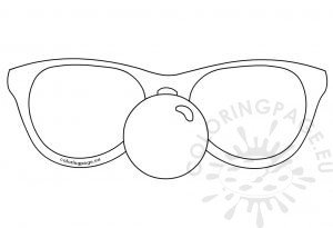 Glasses with Clown Nose template | Coloring Page