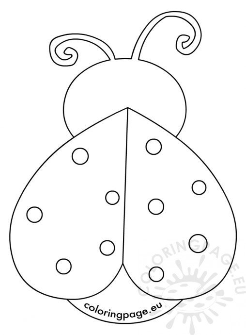 Valentine's day Heart ladybug template Coloring Page