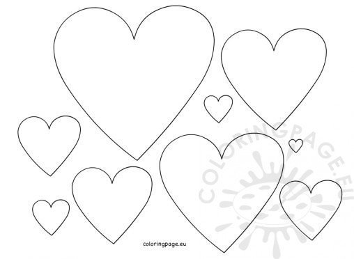 Hearts Shape Template | Coloring Page