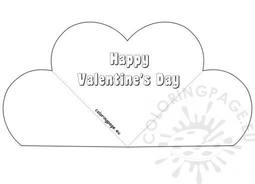 Simple Popup Heart Card Valentine's Day | Coloring Page