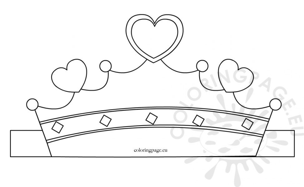 Paper princess crown template Coloring Page Paper princess crown template Coloring Page