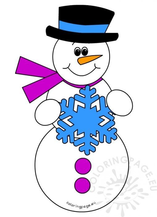 Snowman with Scarf image – Coloring Page