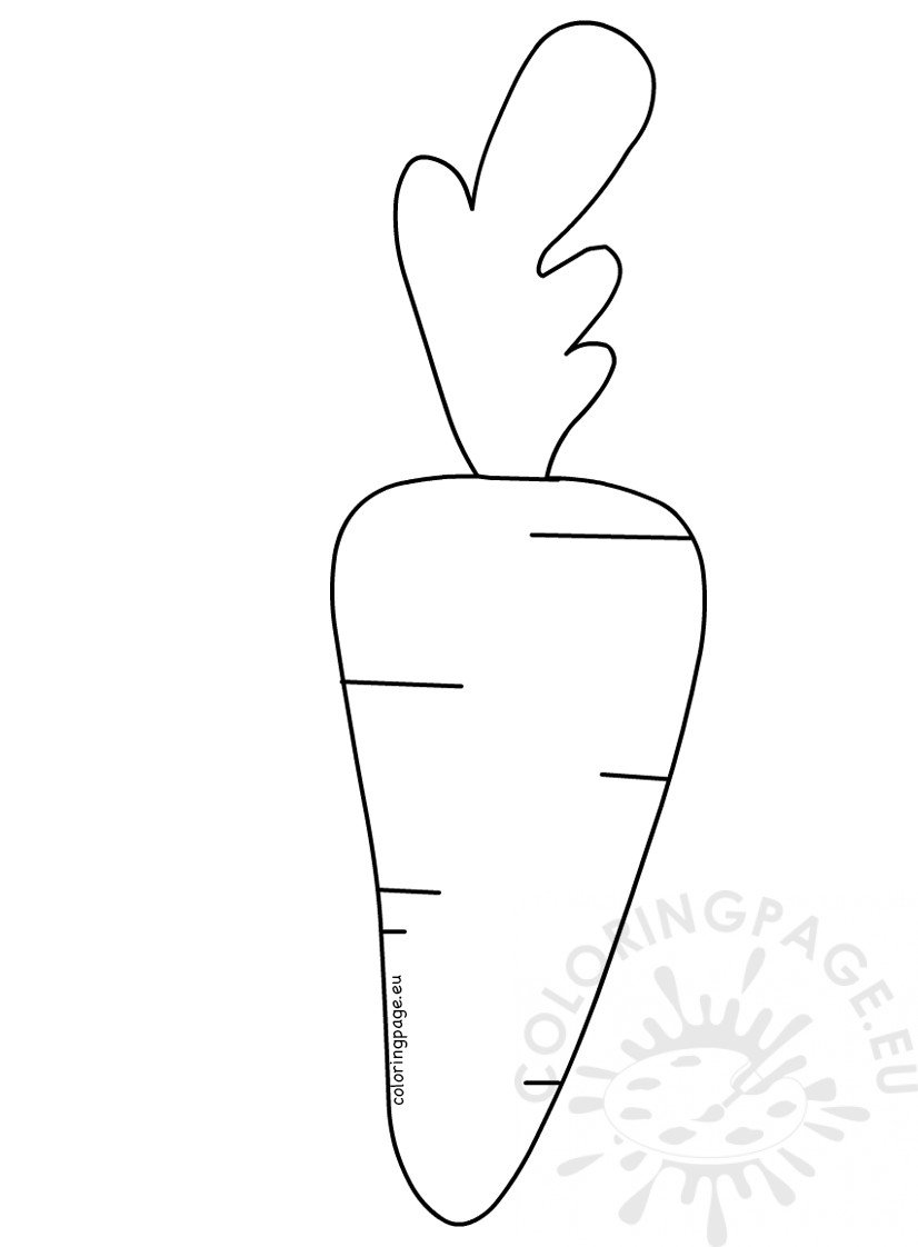 Printable Easter Carrot Shape Coloring Page