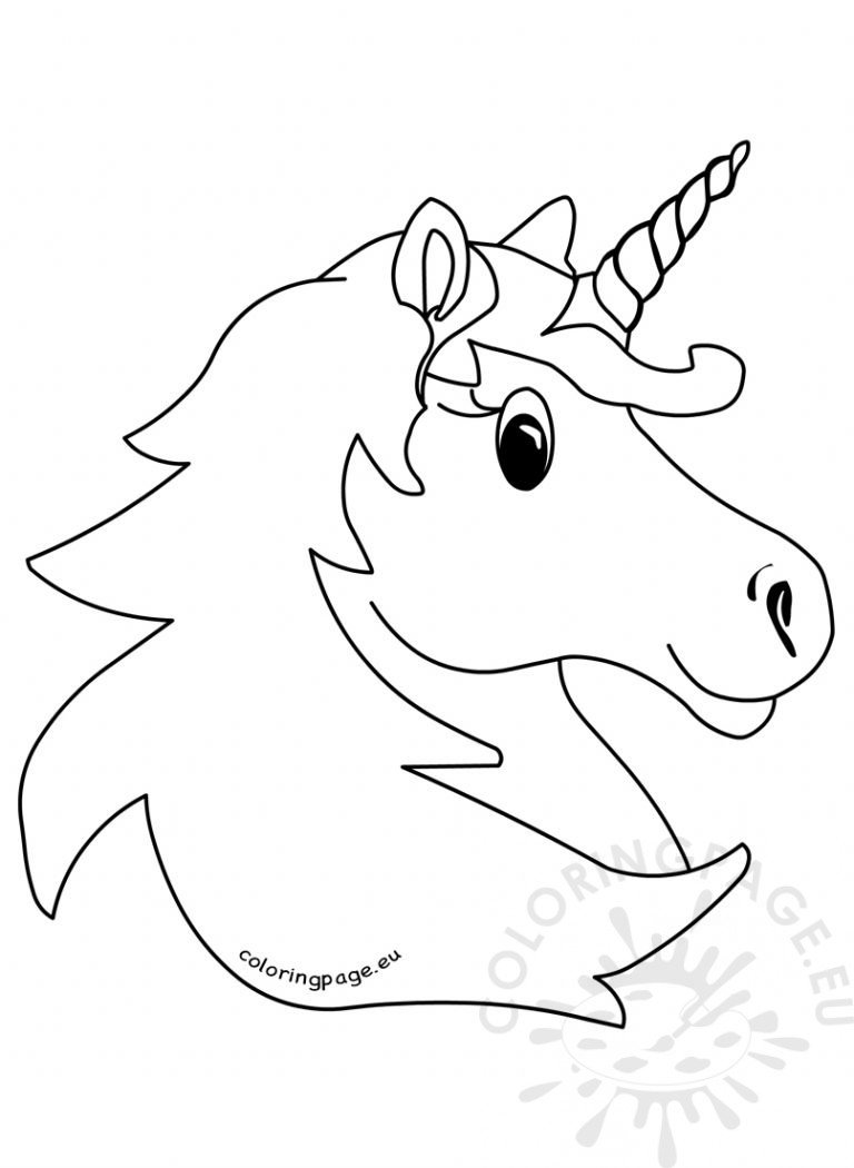 4th Of July Coloring Page Unicorn Rainbow Vector illustration Magic unicorn head – Coloring Page