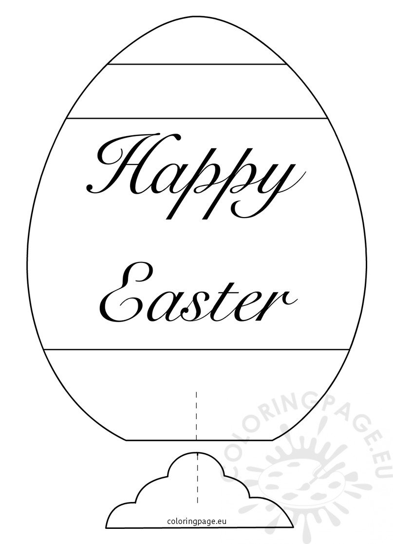 Happy easter egg coloring page