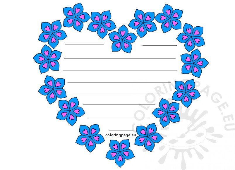 blue Flowers in Heart vector image