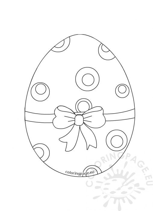 Printable Easter Egg with Bow | Coloring Page