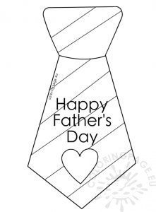 Father's Day coloring page Tie with stripes | Coloring Page