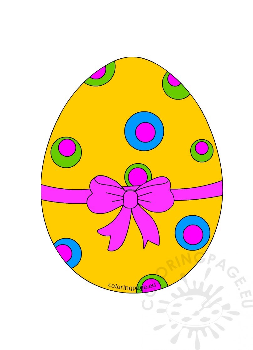 Yellow Easter Egg with Pink Bow