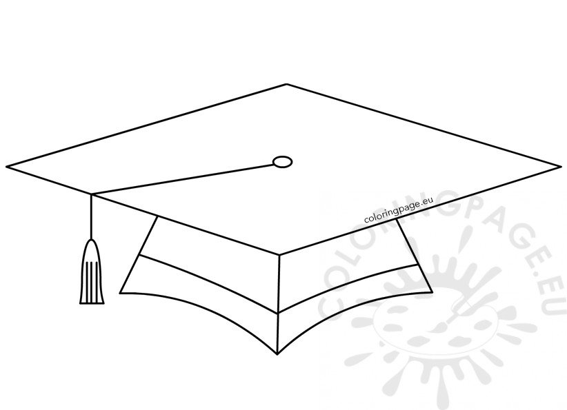Graduation Cap large template – Coloring Page