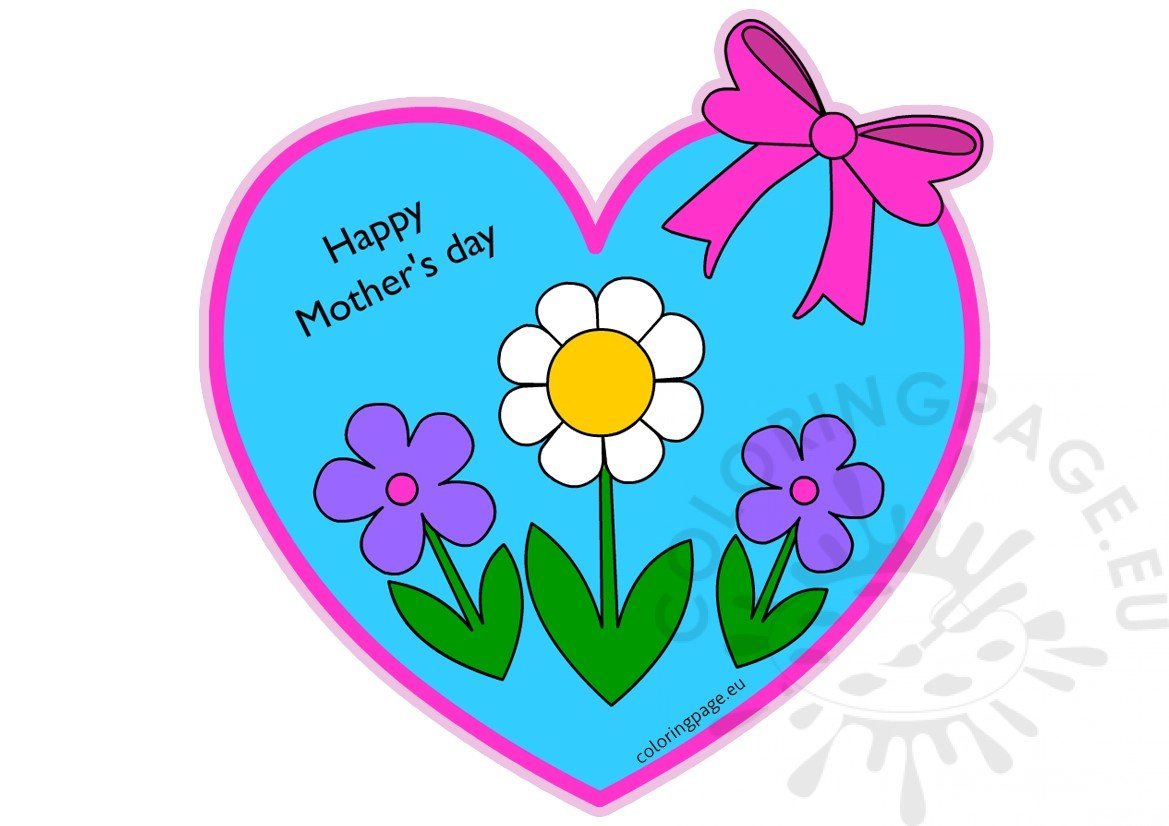 happy mothers day heart flowers