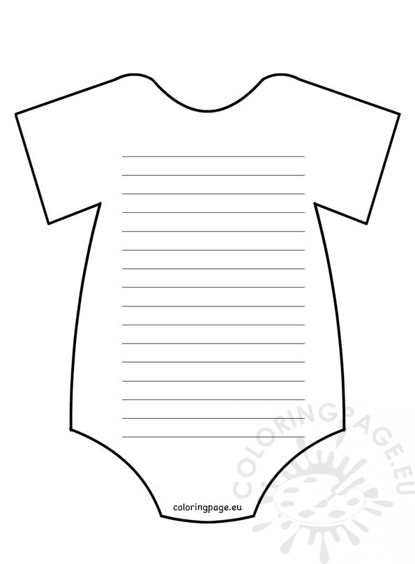 Baby shower invitations Baby onesie template - Coloring Page