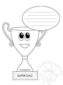 Father's Day Trophy Card Paper Craft | Coloring Page