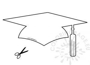 Paper Graduation Hat Template | Coloring Page