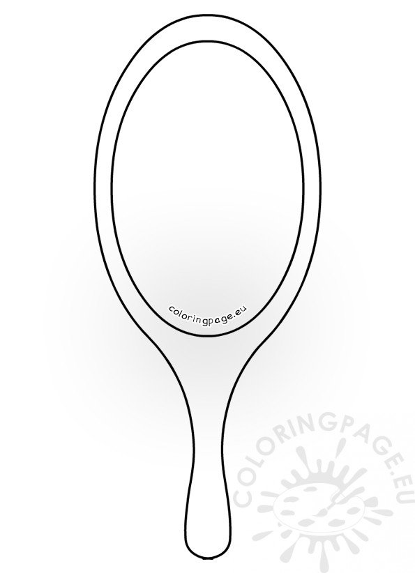 printable hand mirror template coloring page