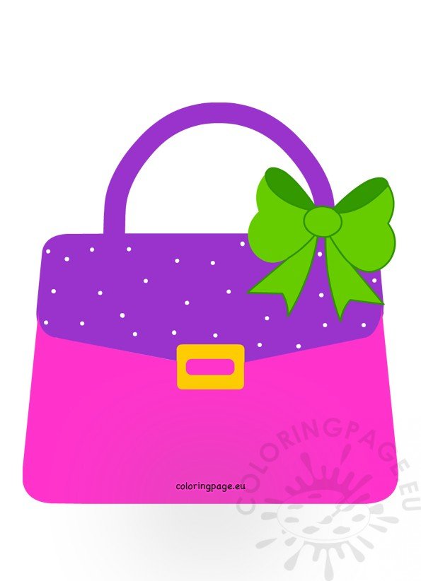 Purse Handbag Clip Art Image – Coloring Page