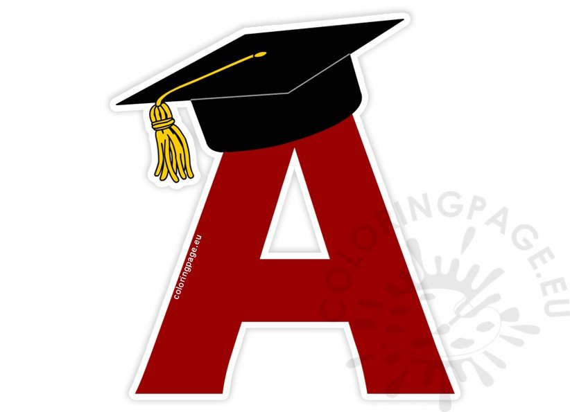 letter a graduation cap