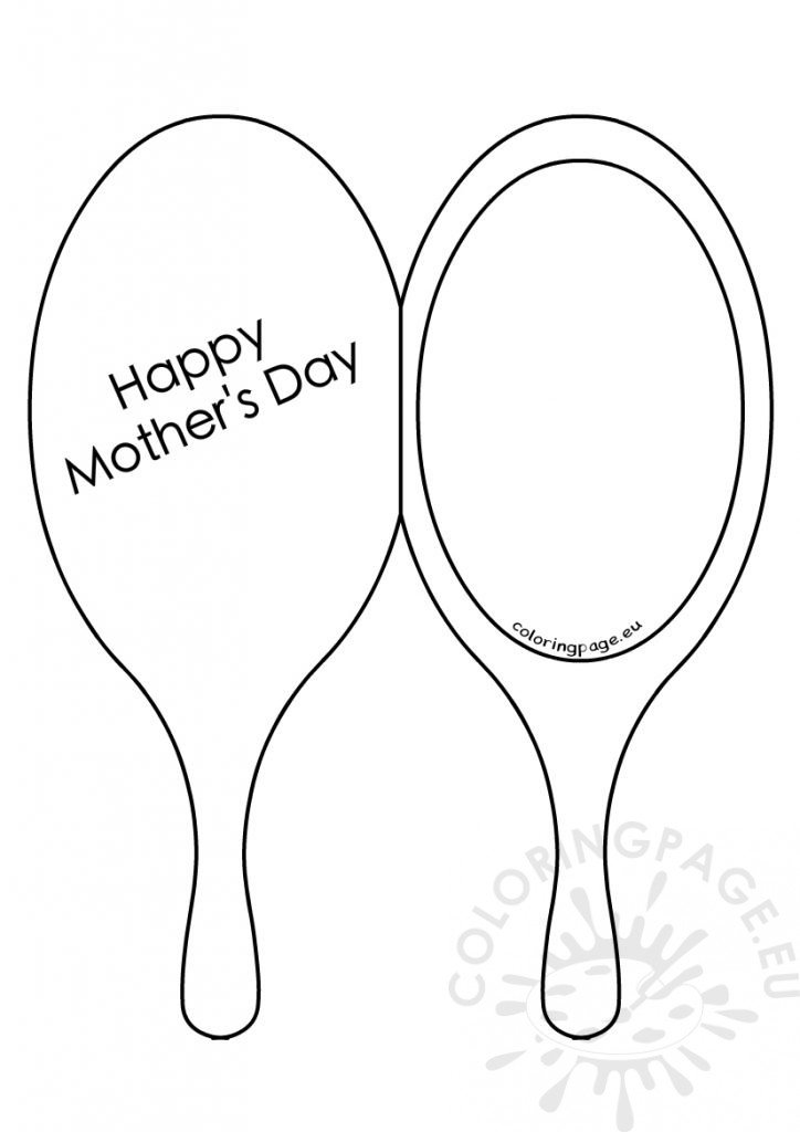 Printable Mother's Day card Hand Mirror | Coloring Page